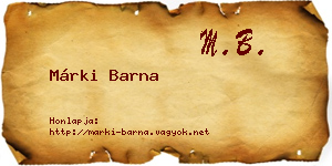 Márki Barna névjegykártya
